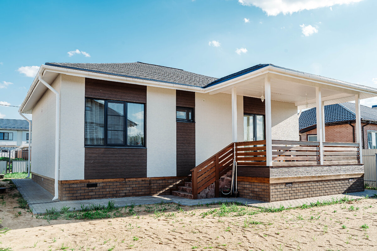 Проект одноэтажного дома с террасой