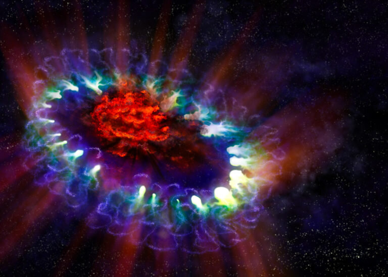 Облако, оставшееся после взрыва сверхновой SN 1987A. 3d-модель. Фото: облаке, оставшемся после взрыва сверхновой SN 1987A. Фото: naked-science.ru
