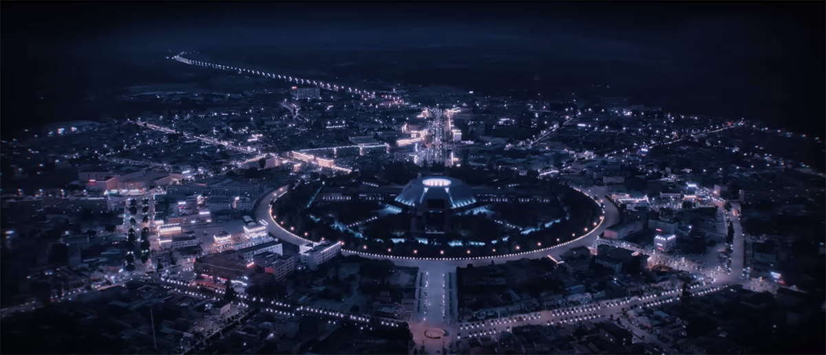 Нью-Раккун-Сити в новом сериале. 
Изображение взято с сайта —  https://clck.ru/h3Sve