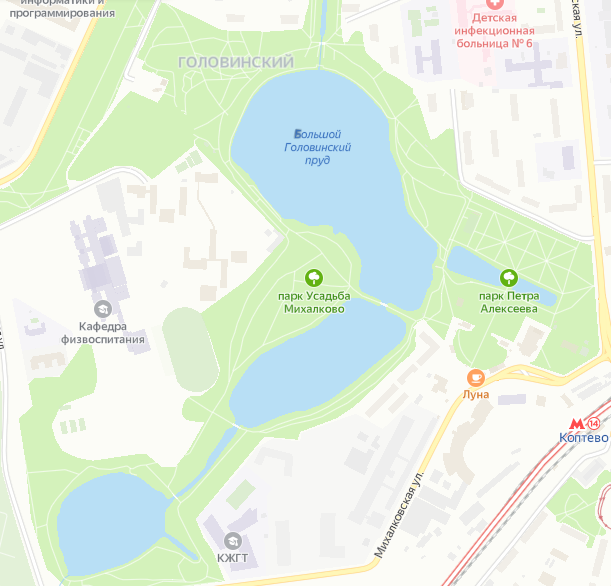Карта Головинских прудов