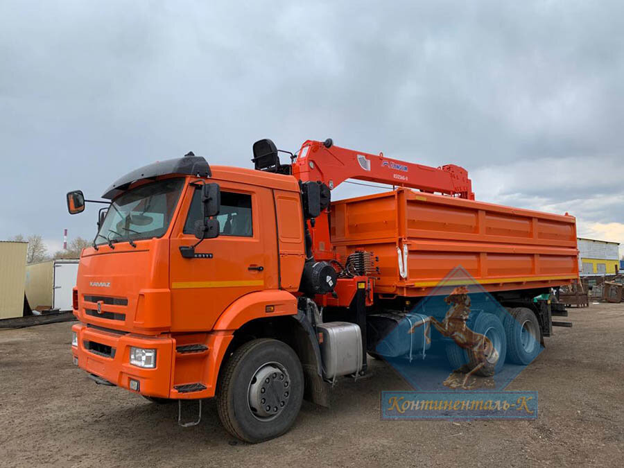Самосвал с КМУ Kanglim KS1256 на шасси Камаз-65111