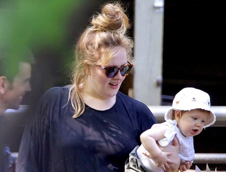 Адель с сыном Анджело