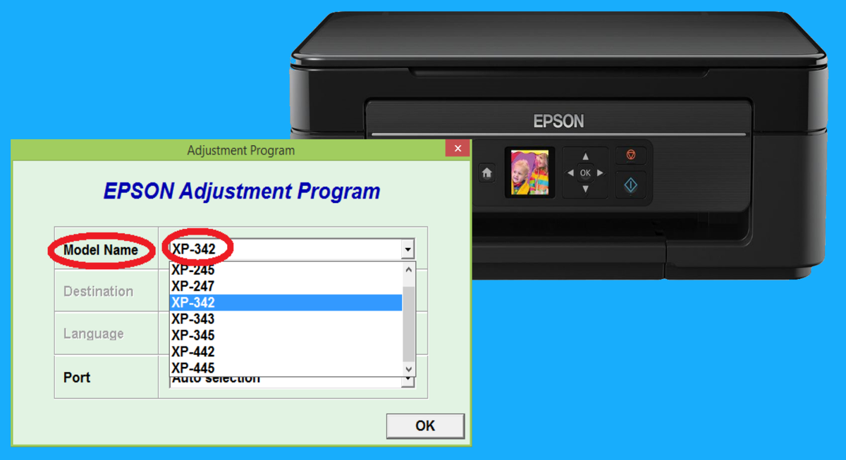 Эпсон срок службы. Epson XP 442. Epson XP-342. Adjustment program сброс памперса.