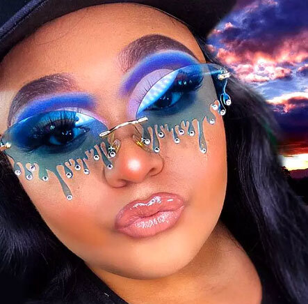 Женские солнцезащитные очки без оправы, винтажные УНИКАЛЬНЫЕ Солнцезащитные очки в форме слезы в стиле стимпанк,