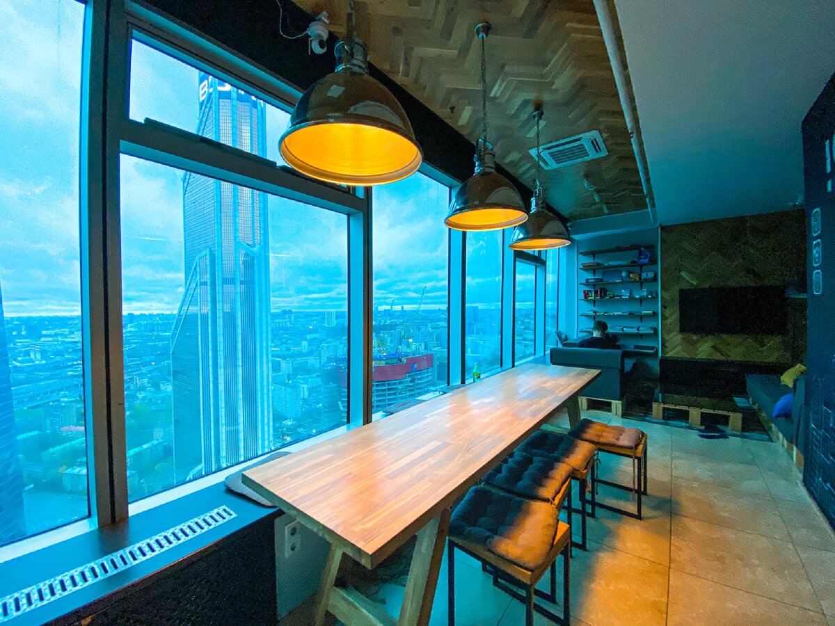 Кухня в хостеле в Москва-Сити. Внизу оставлю ссылку, можете прочитать 