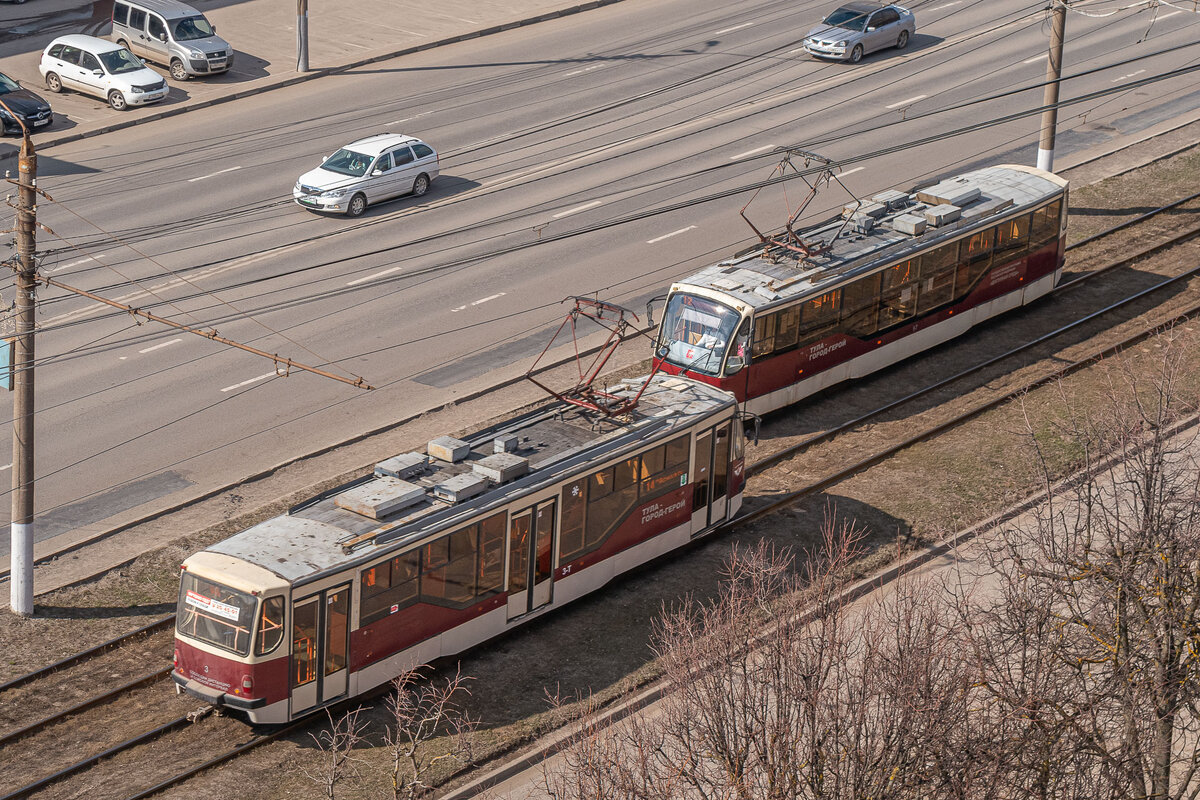 Вагоны 71-407 на проспекте Ленина в Туле. Фото автора канала
