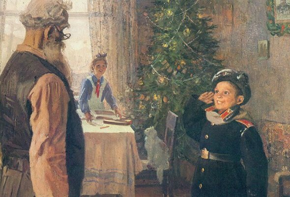 Фрагмент картины Фёдора Решетникова «Прибыл на каникулы»