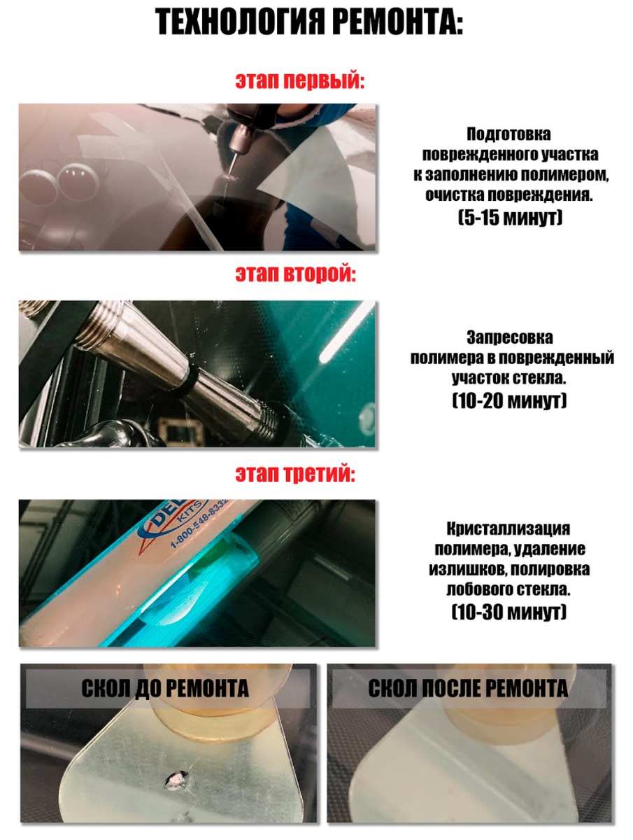 RST сервис по ремонту сколов и трещин на лобовых стеклах