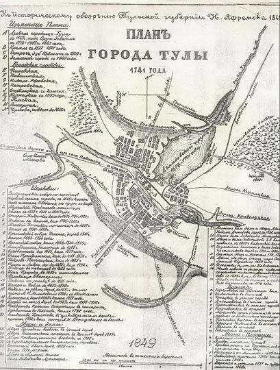 Карта тульской губернии 1860