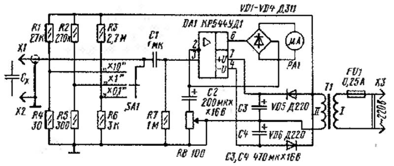 Схема прибора для проверки конденсаторов. Измерение емкости конденсатора схема. Измеритель ёмкости конденсаторов схема. Измеритель емкости оксидных конденсаторов схема. Схемы измерения ESR оксидных конденсаторов.