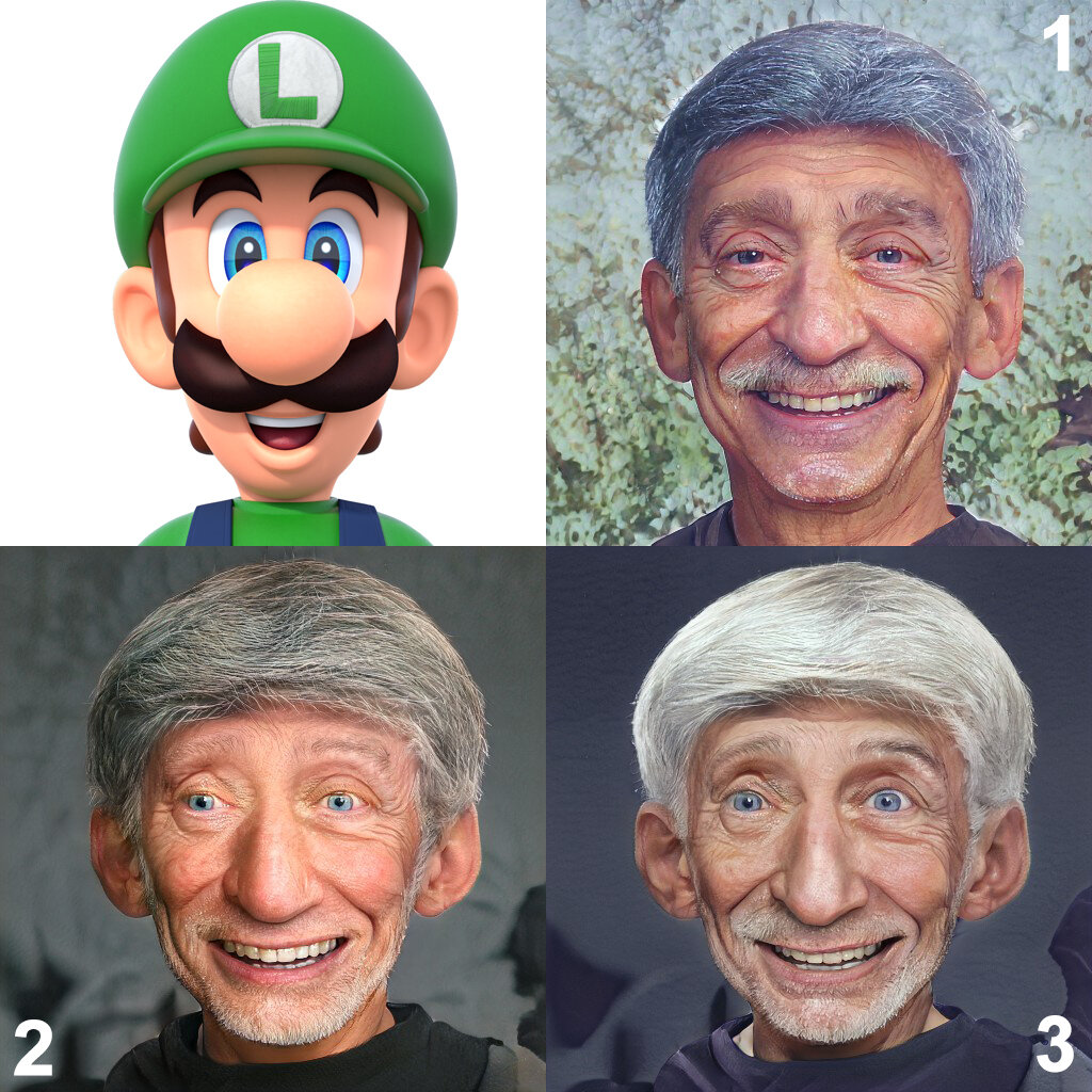 Фото автора. Выполнено с использованием artbreeder.com. Фото Луиджи источник www.mario.fandom.com