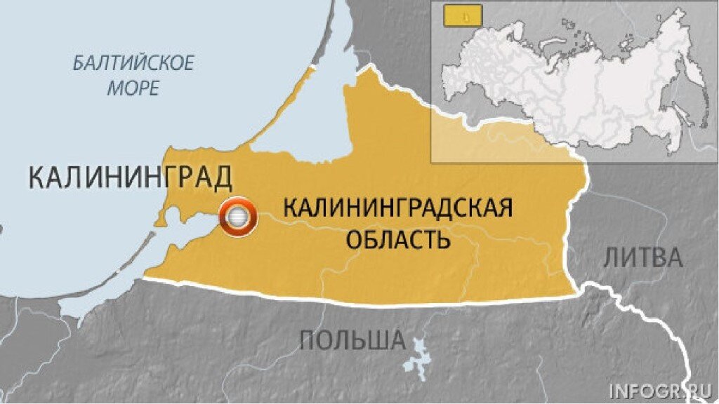 Карта калининграда с границами стран