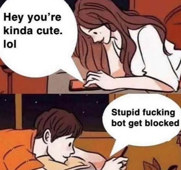 Картинка иллюстрирует то, что девушки обычно крайне редко пишут первыми по понятным факторам, сложившимся исторически. Картинка взята из моего архива сохранёнок.