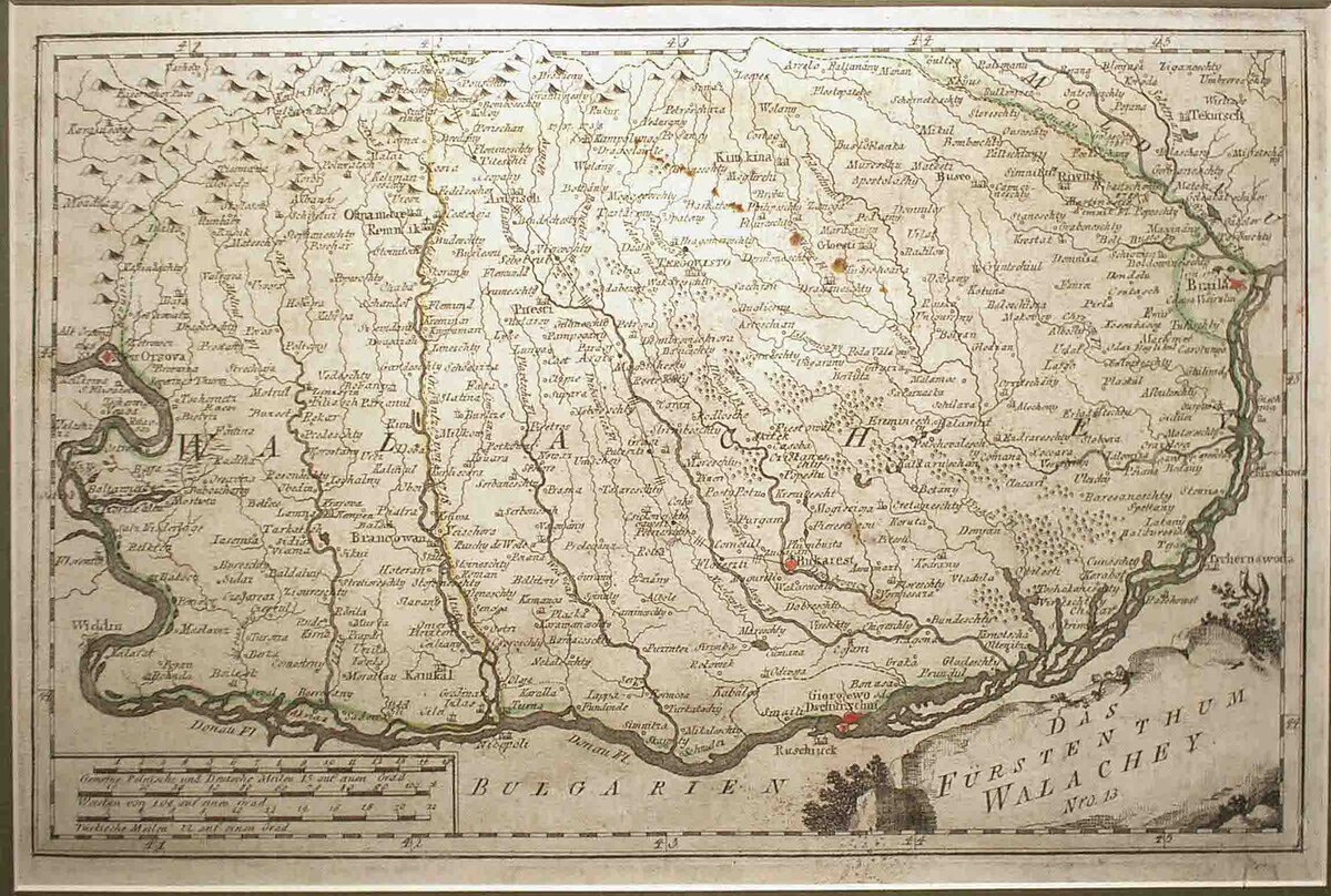 Карта Валахии в 15 веке