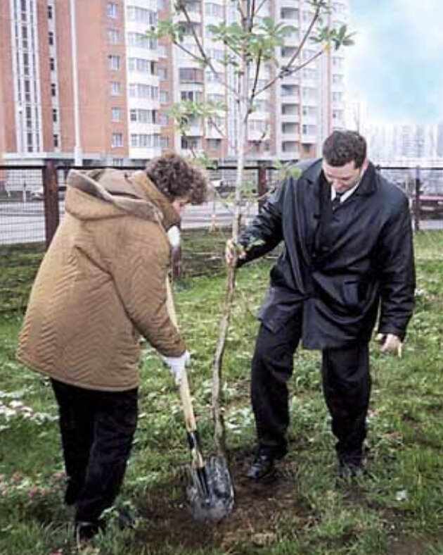 Марьинцы озеленяют район.