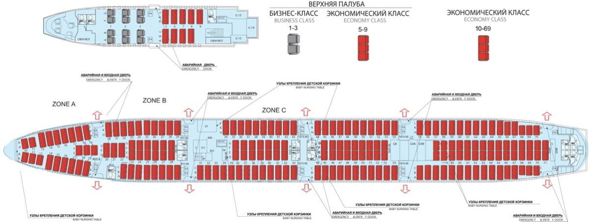 " Схема салона Боинг 747-400". Изображение взято из открытых источников Internet