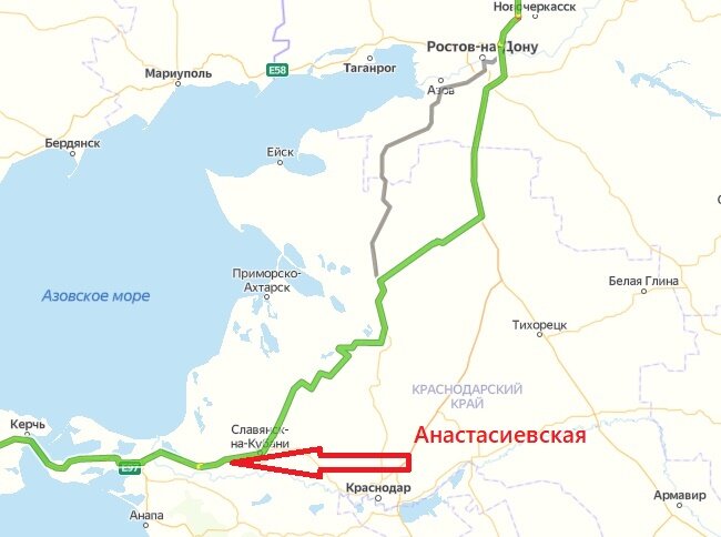 Карта анастасиевская краснодарский край