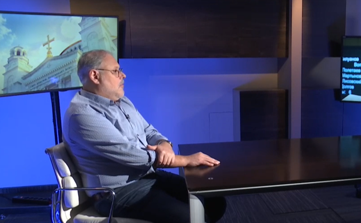 Хазин выступает на канале "Царьград"