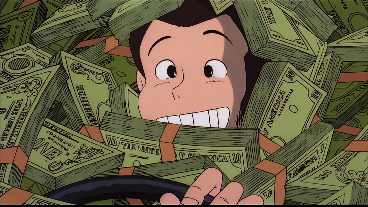 Money money money green green speed. Миядзаки замок Калиостро. Деньги арты.