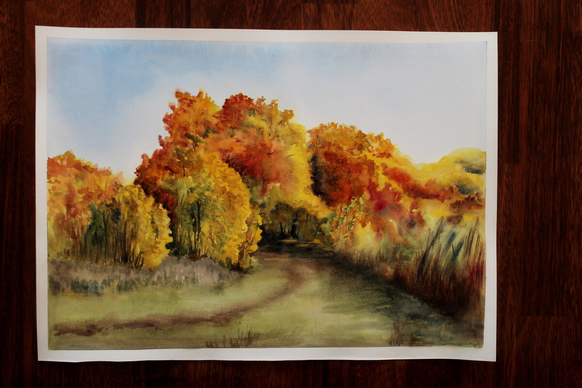 "Сентябрь разлук", акварель, бумага А2