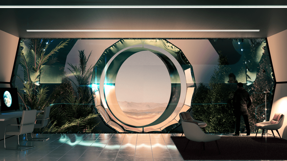 рендеры марсианского города по проекту Каталонского института космических исследований 