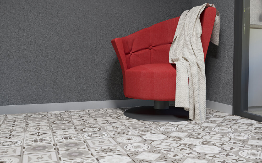 SPC ламинат под плитку Пэчворк из новой коллекции Stone Floor