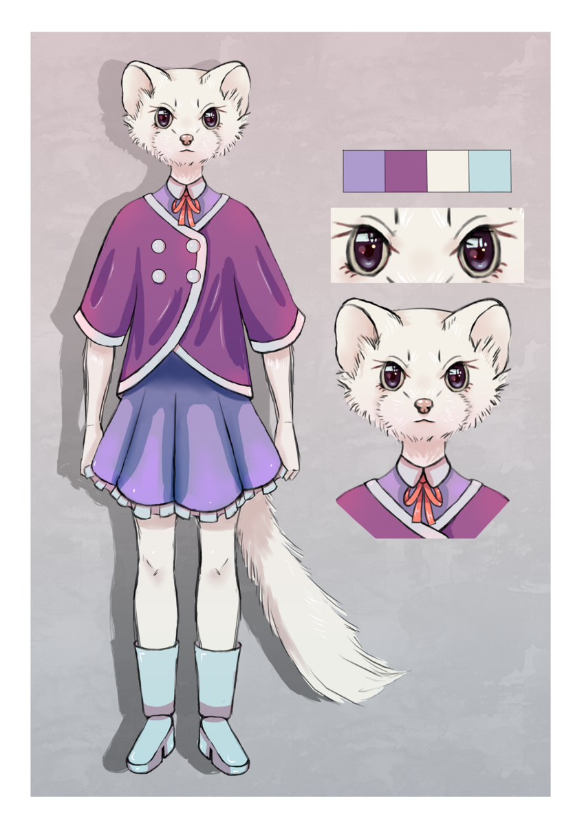 Мой персонаж Ласка. Это просто концепт-арт, который я рисовала для тренировки