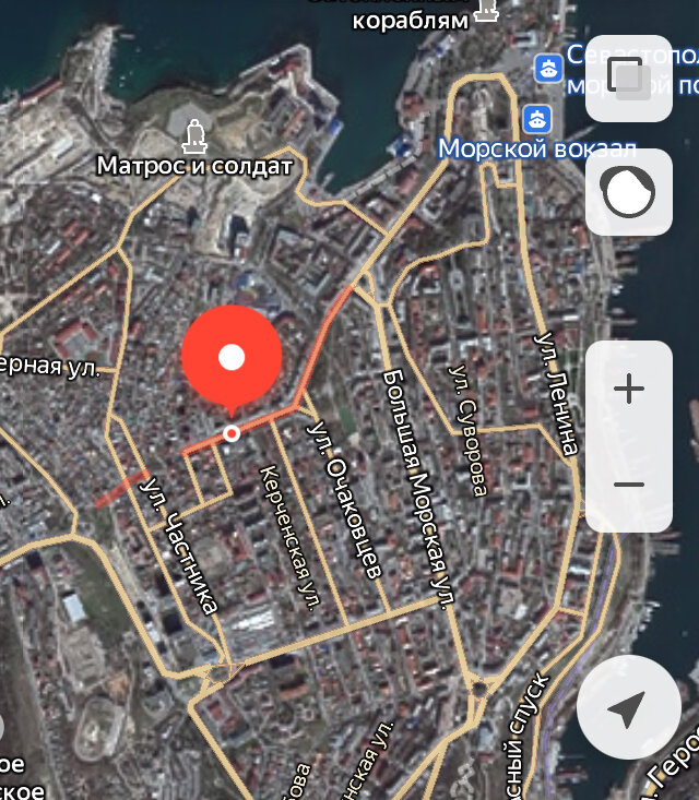 Скрин Карты улицы Генерала Петрова с Яндекс карт