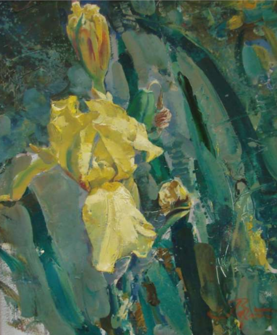 Фотография картины В. П. Лаханского "Ирисы" (из открытых источников)