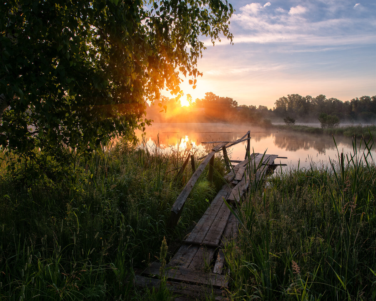 Рассвет в селе Верхосунье.