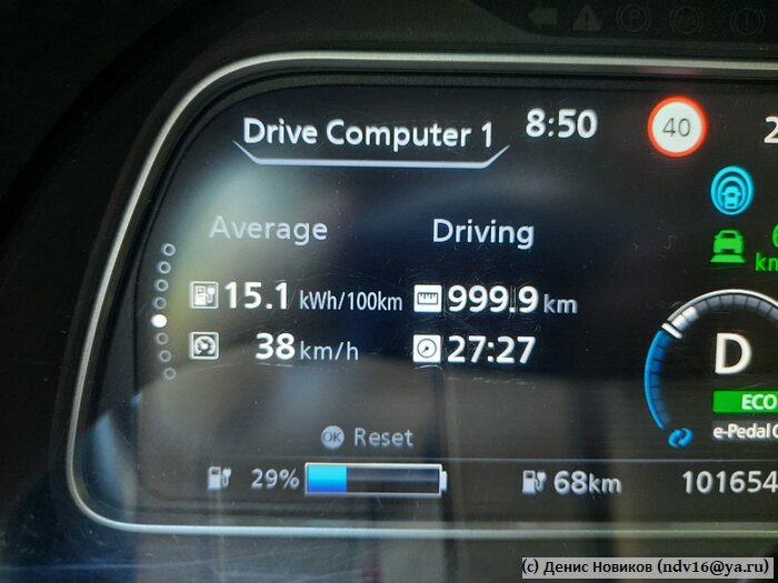 Расход эл-ва на Nissan Leaf