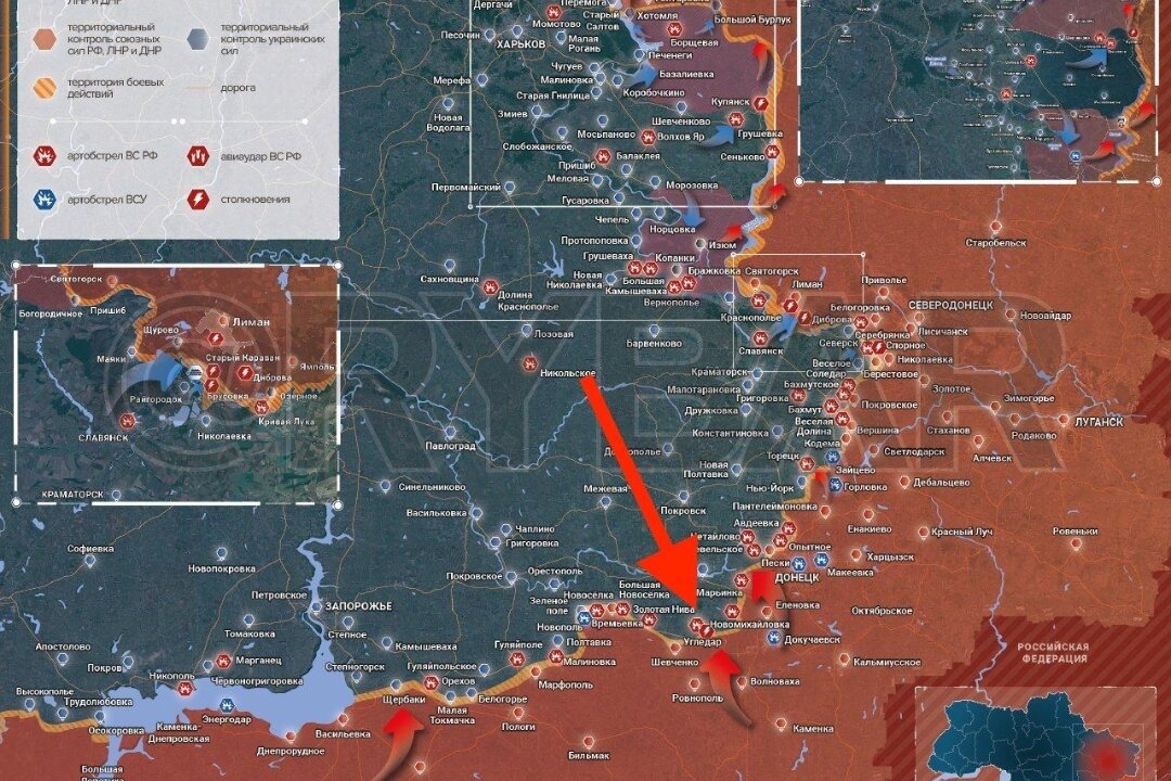 Карта боевых действий в запорожье на сегодняшний день