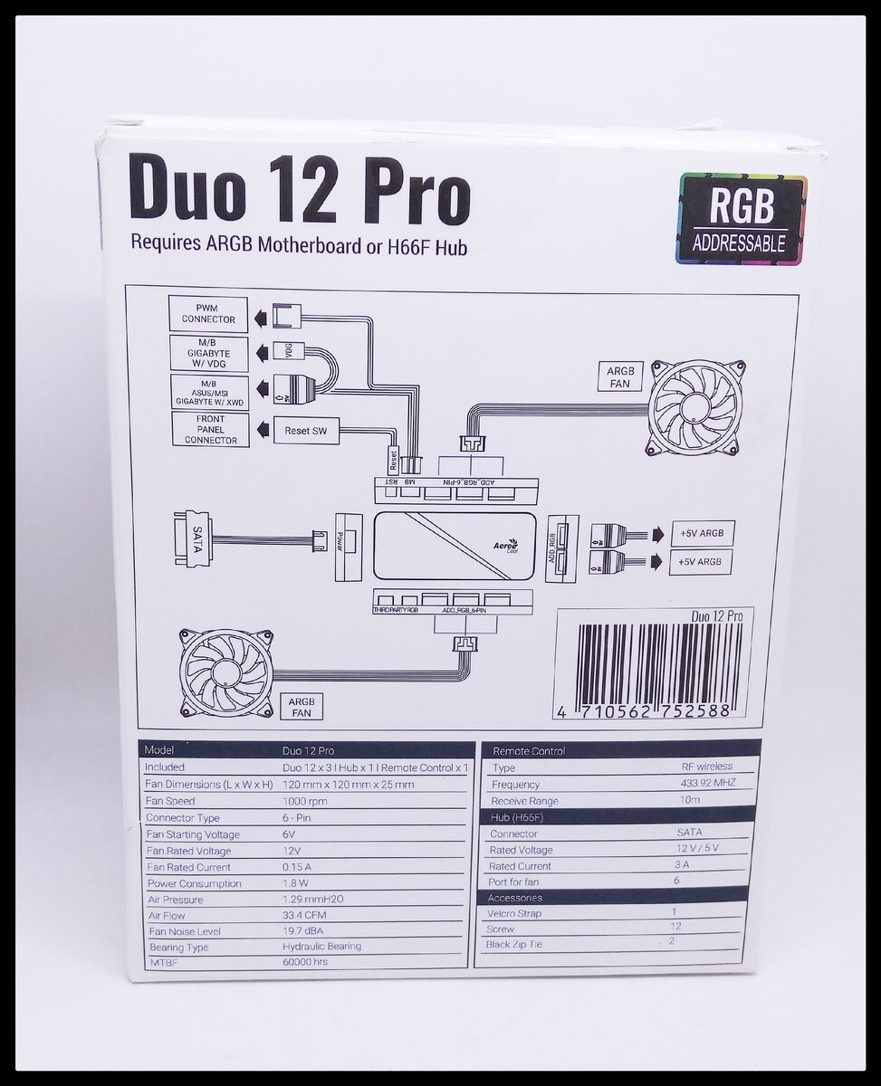 Обратная сторона коробки со схемой подключения