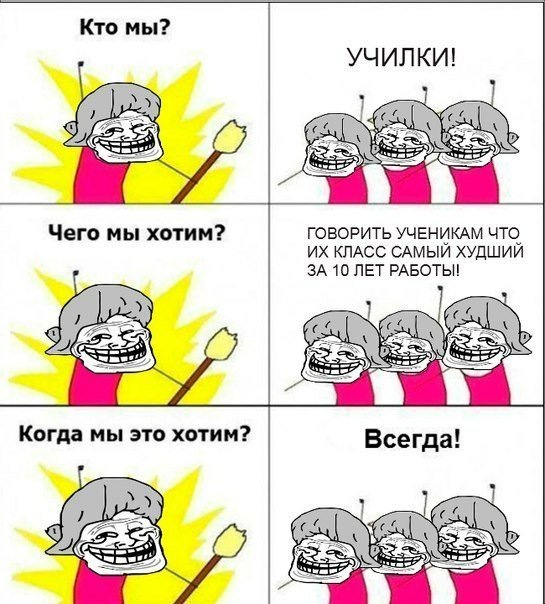 Как большинство учеников представляет учителей.