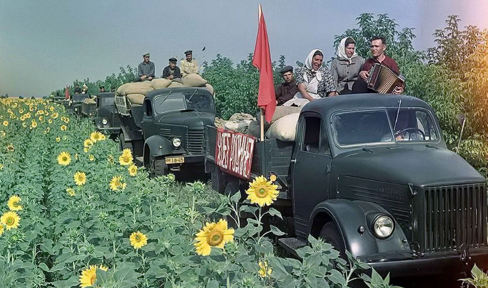 Советские колхозники. Фото тех лет для публикации в журнале. Фото из открытых источников