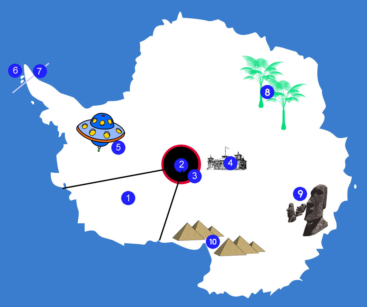 Карта Антарктиды найденная на немецком корабле 1940-х годов.
