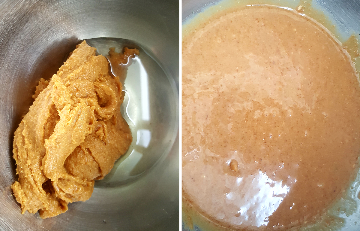 Пралине и масло до и после