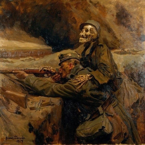 Ханс Ларвин, "Солдат и смерть", 1917. 