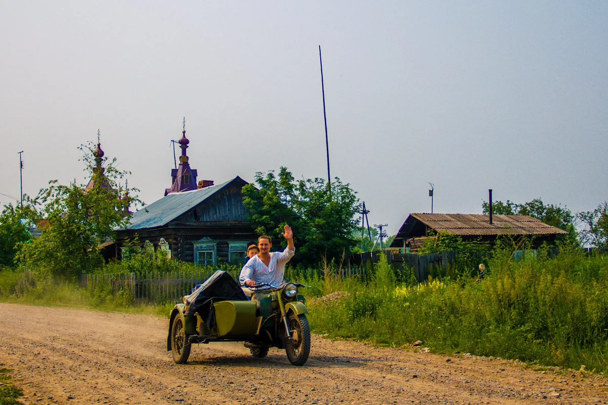 На мотоцикле деревня детство