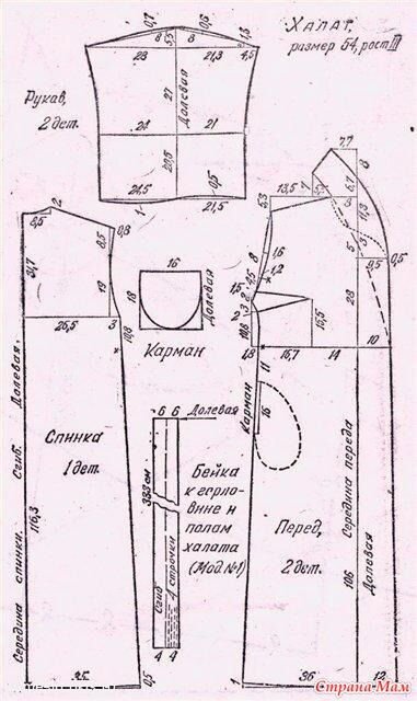 выкройка халата 54 р. 
