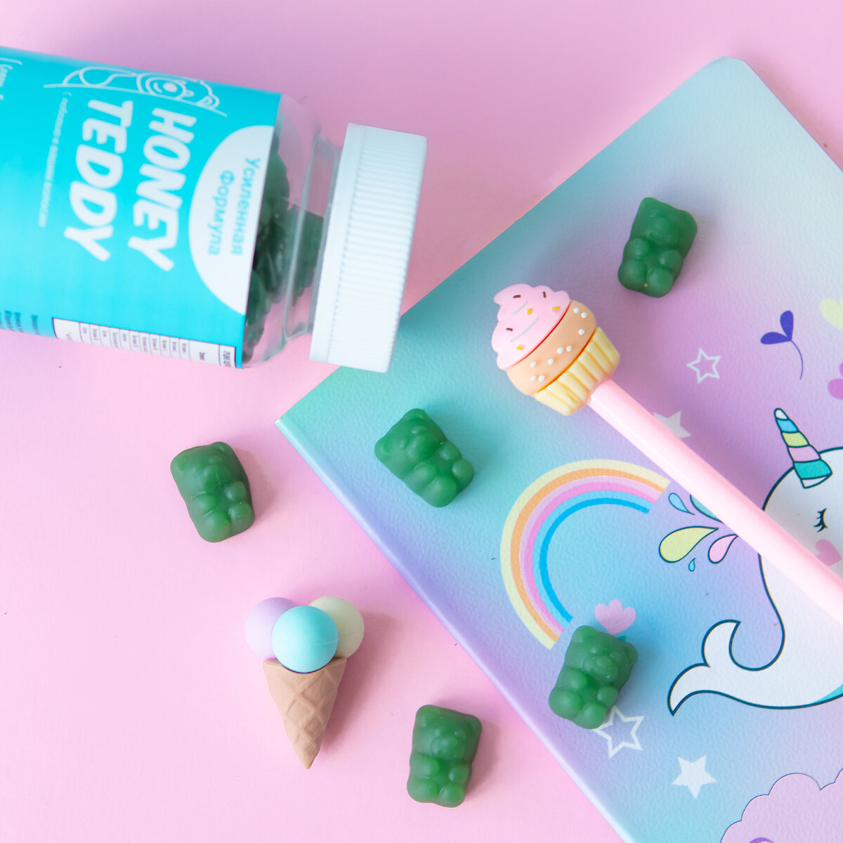 Вкусные пастилки для роста волос HoneyTeddy