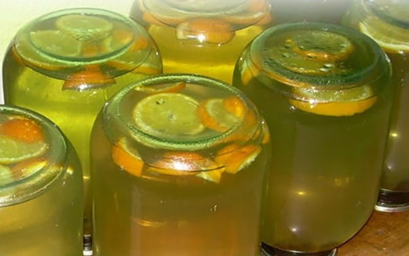 Закатать березовый сок с лимоном и апельсином