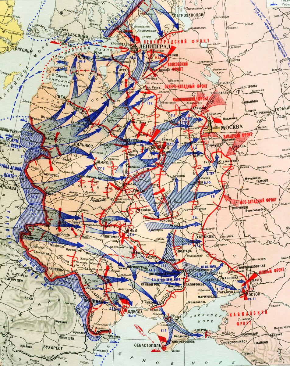 Откуда начали наступать немцы в 1941 карта