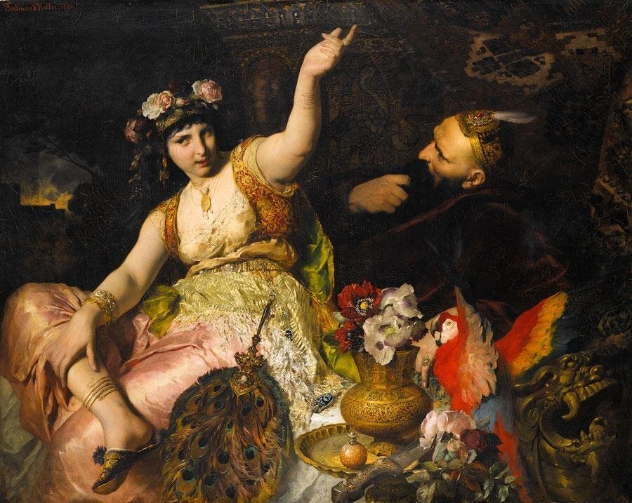 Изображение: Ferdinand Keller - Scheherazade und Sultan Schariar. 1880