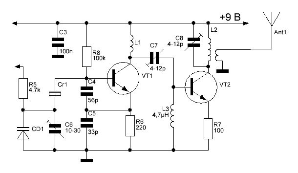 Рис. 2. Вариант схемы с варикапом.