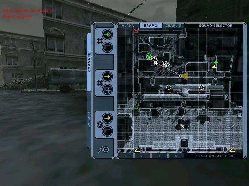 Скриншот экрана карты из олдскульной Tom Clancy's Ghost Recon или "Команда Призраки" в нашем дубляже. Пока писал абзац выше - сразу пришло на ум, чем иллюстрировать.