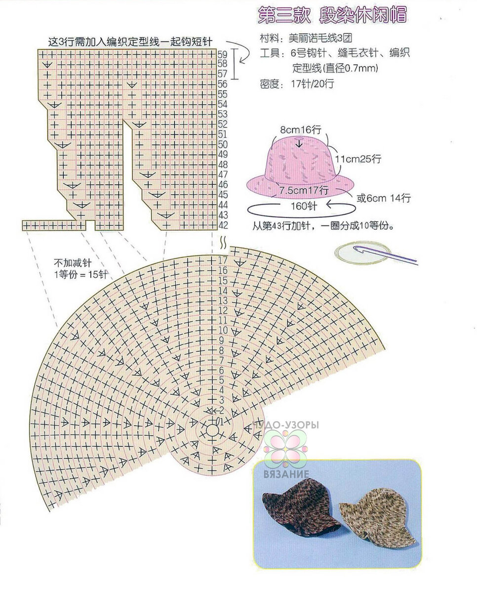 Шляпа крючком для игрушки схема