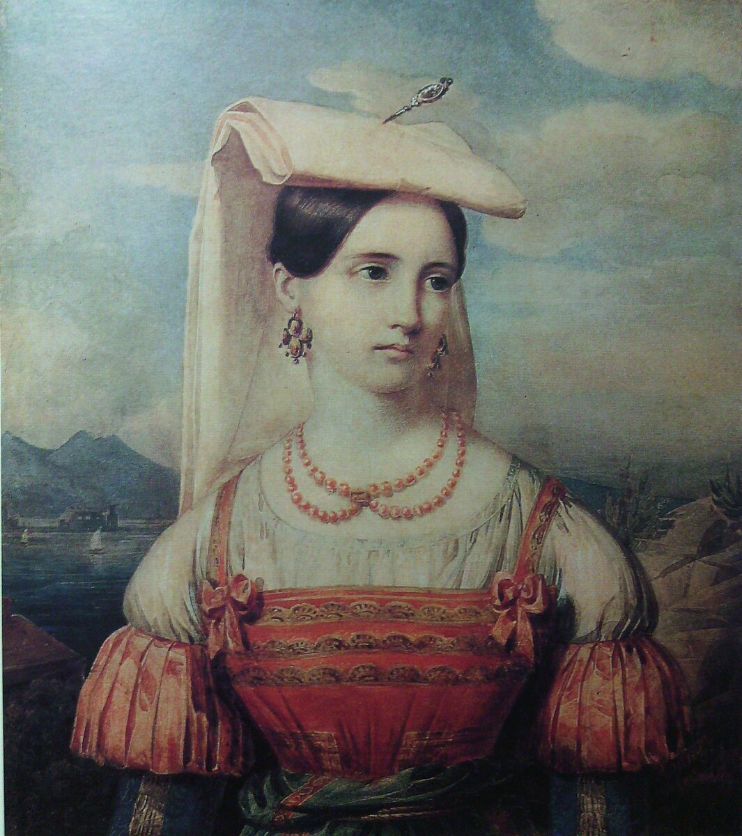 Софья Михайловна Соллогуб на портрете Пимена Орлова (первая жена В. А. Соллогуба)