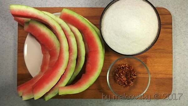 Ингредиенты для варенья из арбузных корок