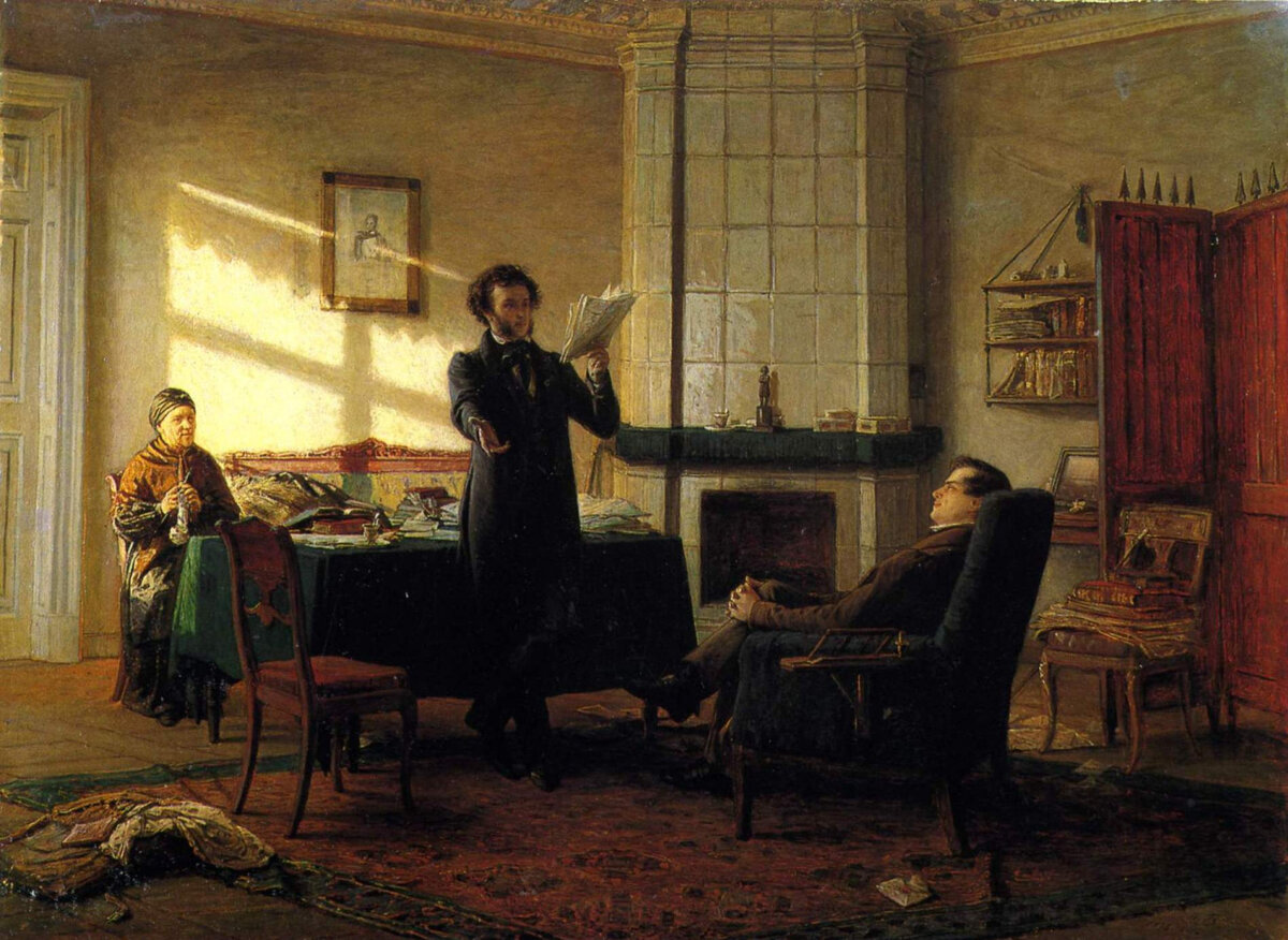"А. С. Пушкин в селе Михайловском", Николай Николаевич Ге, 1875 год
